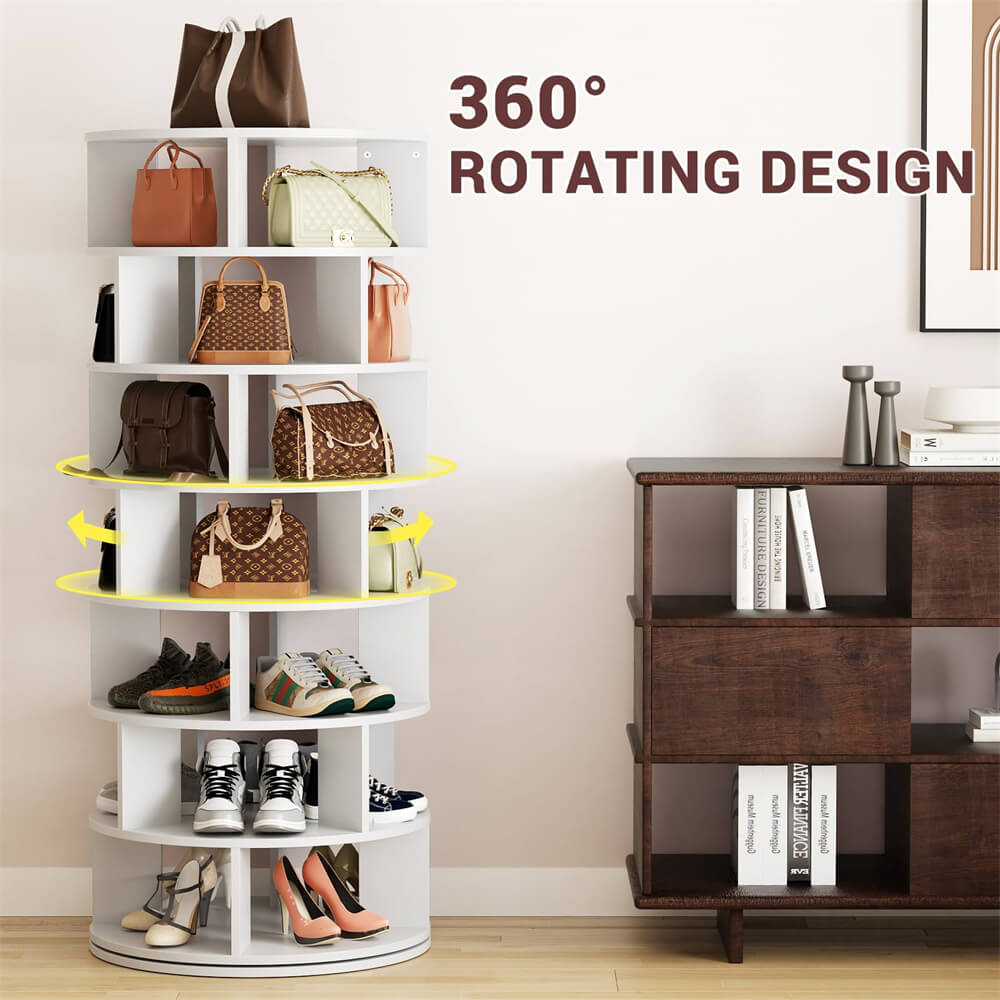 360° Rotating Multi-Tier Storage Organizer Shelf for Bags & Shoes